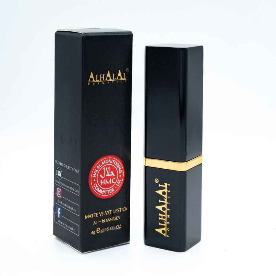 Alhalal cosmetics MILANO LIPPENSTIFT matte velvet lippenstift in zwarte verpakking