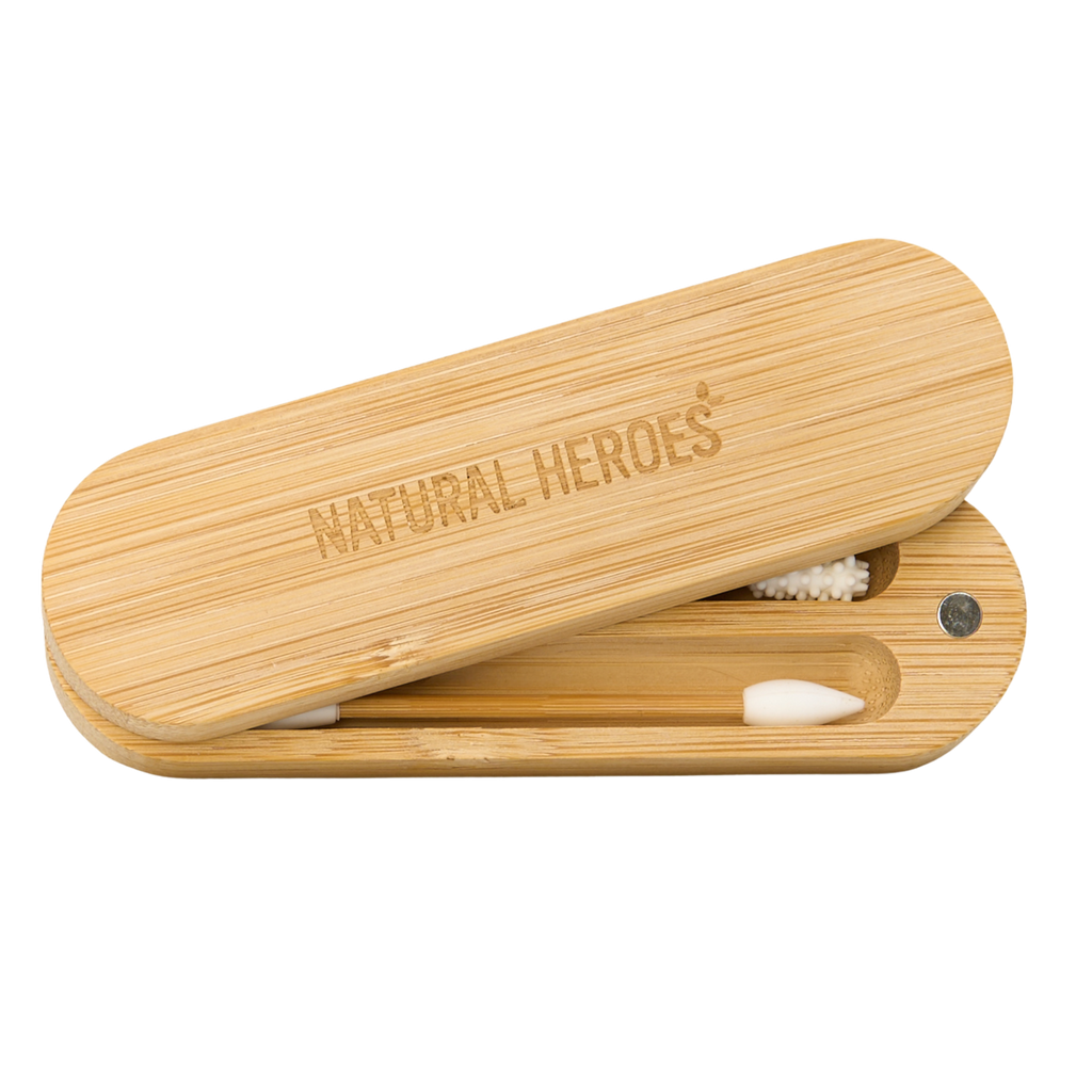 Conjunto de Cotonete Reutilizável (Bambu)