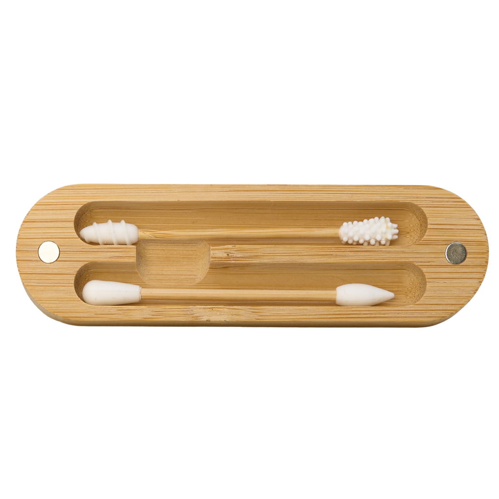 Conjunto de Cotonete Reutilizável (Bambu)