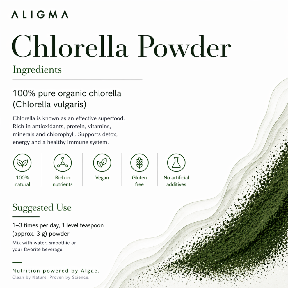 Organisk Chlorella-pulver 250 gram