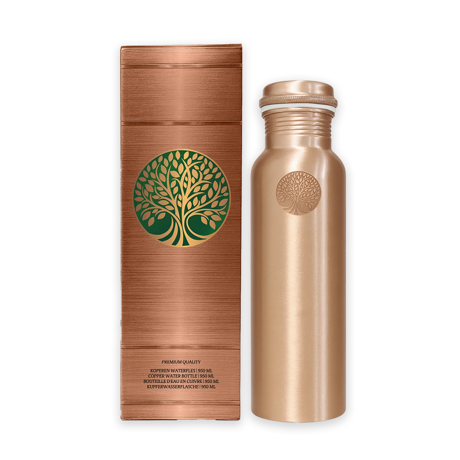 PUUR KOPEREN WATERFLES PLAIN | PREMIUM QUALITY | HANDGEMAAKT EN UNIEK