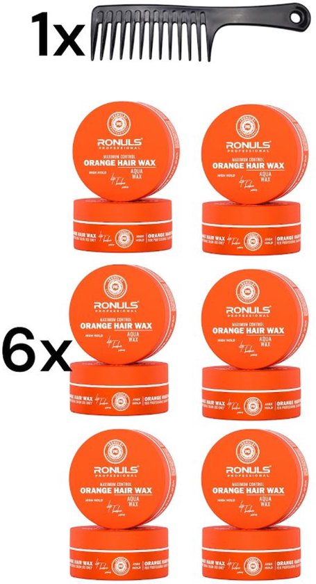 Ronuls Professionel hårstyling Orange voks + gratis Styling Kam Fordelspakke 6x 150ml kopen in Nederland