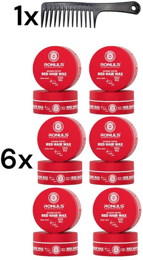 Ronuls Professionel hårstylingvoks Rød + gratis Stylingkam Fordelspakke 6x 150ml kopen in Nederland
