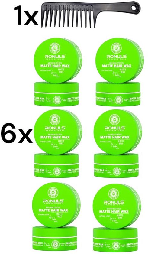 Ronuls Professionelles Haarstyling-Mattwachs + Gratis Styling-Kamm Vorteilspackung 6x 150ml kopen in Nederland