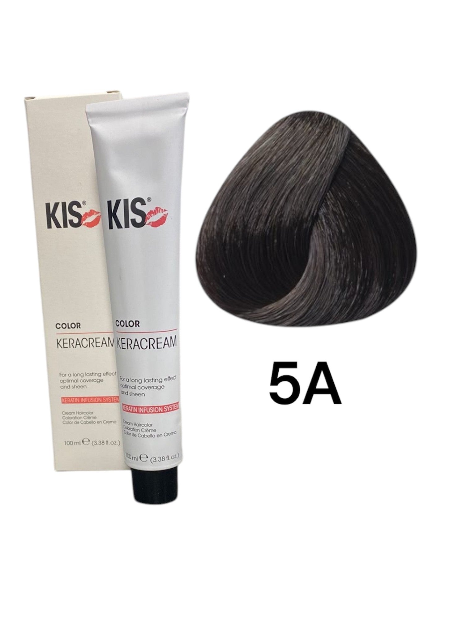 KIS teinture cheveux 5A Châtain cendré clair KeraCream Color 100 ml.