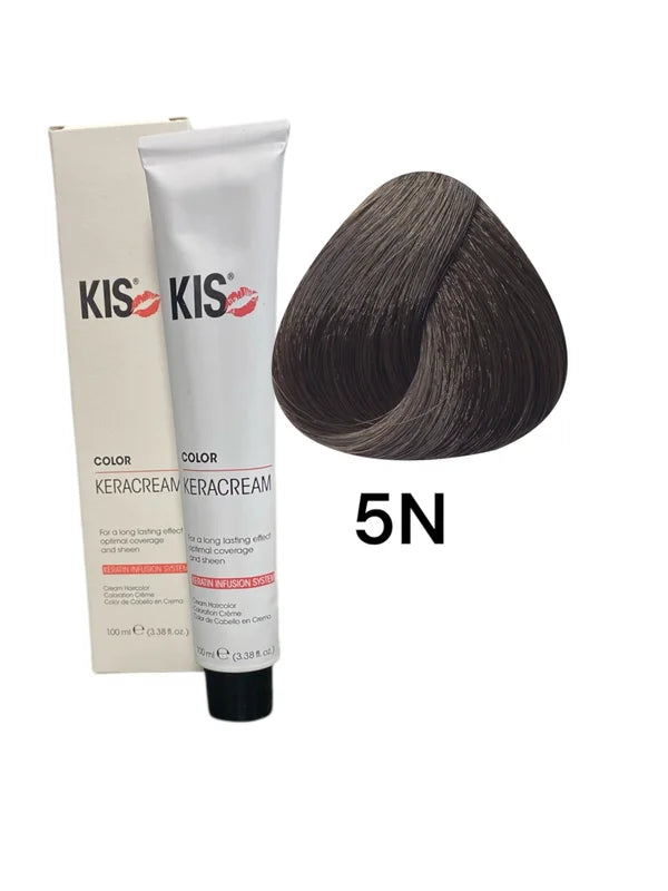 KIS 5N - Hellbraune KeraCream Color Haarfarbe 100 ml. kopen in Nederland