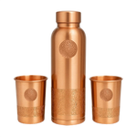 100 % ENSEMBLE CADEAU EN CUIVRE PUR | BOUTEILLE D'EAU 950 ML + 2 GOBELETS 250 ML | QUALITÉ PREMIUM | FAIT MAIN ET UNIQUE | IDÉE CADEAU 4