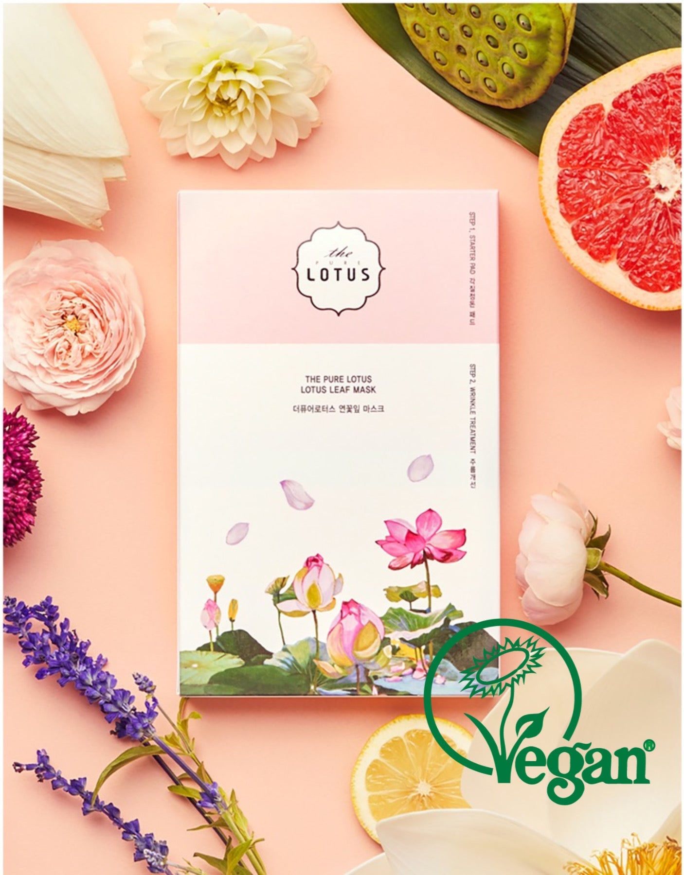 Pure Lotus Vegan Leaf mask Wrinkle treatment (5pcs)