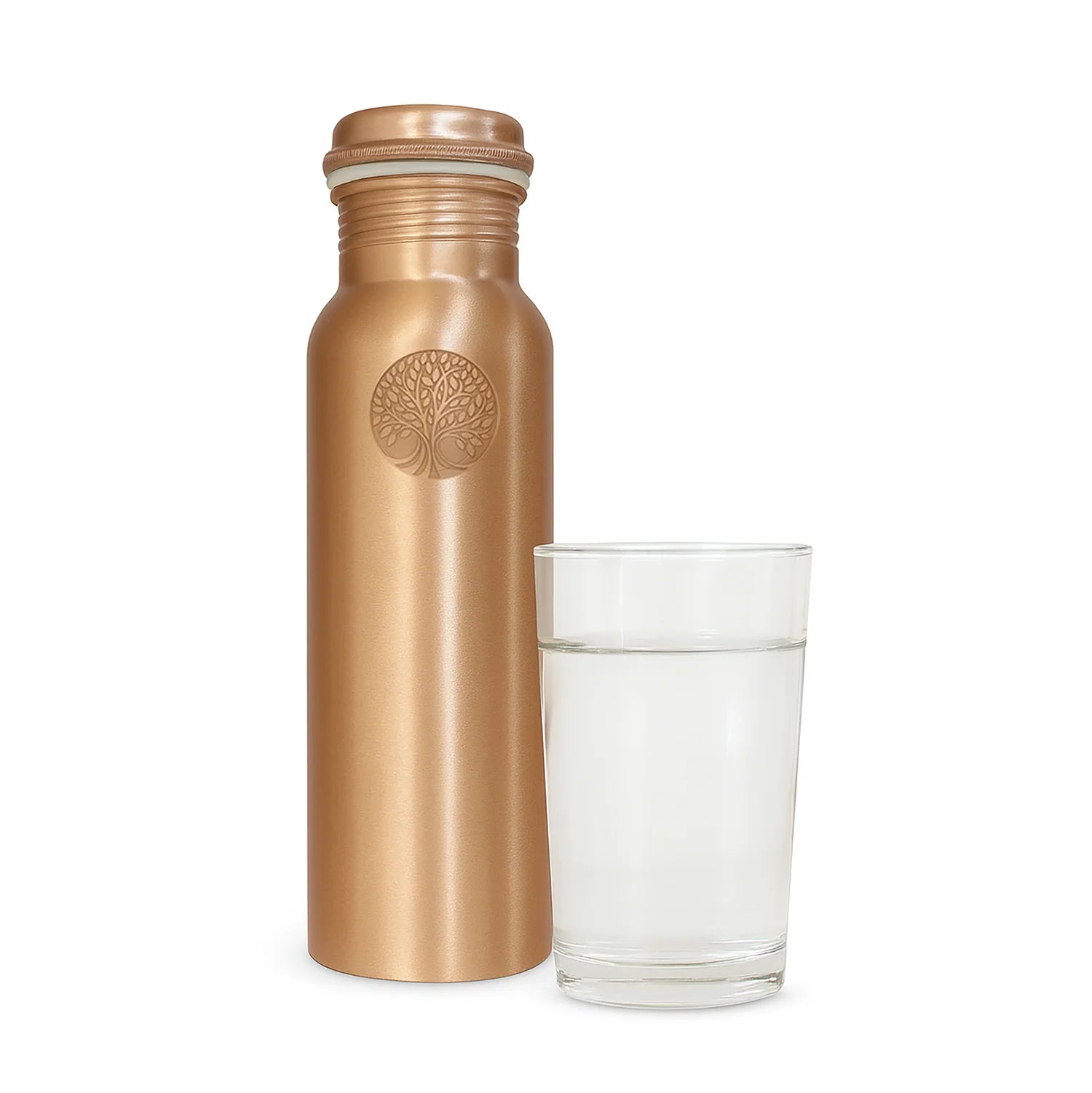PUUR KOPEREN WATERFLES PLAIN | PREMIUM QUALITY | HANDGEMAAKT EN UNIEK