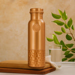 100% BOUTEILLE D'EAU EN CUIVRE PUR SÉQUENCE | QUALITÉ PREMIUM | FAIT MAIN ET UNIQUE | 950 ML | 350 G 1