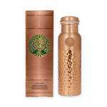 100% REINES KUPFER-WASSERFLASCHE GEHÄMMERT | PREMIUM-QUALITÄT | HANDGEFERTIGT UND EINZIGARTIG | 950 ML | 350 G 1