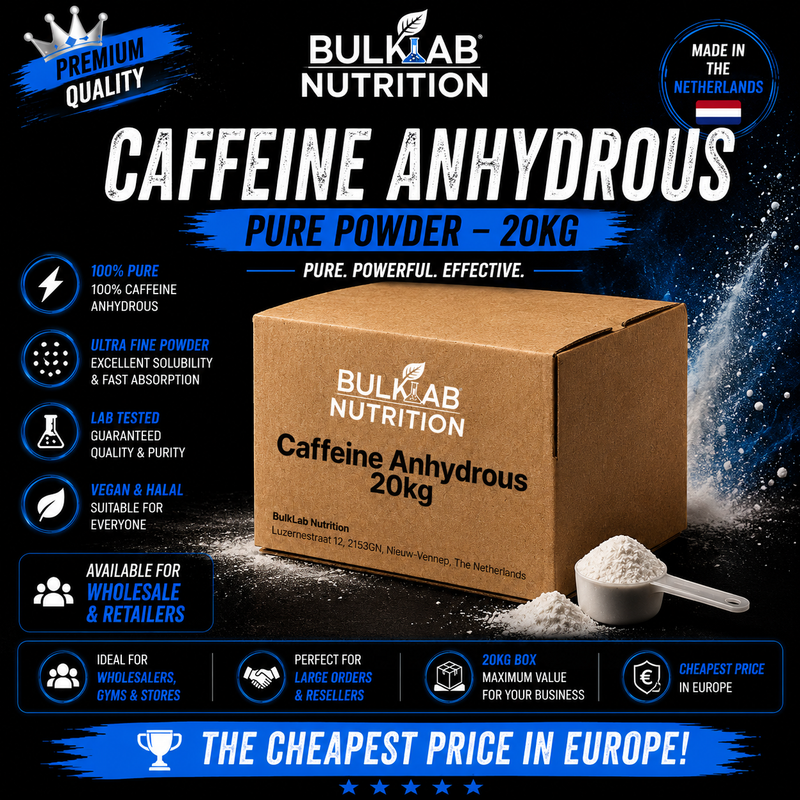 Koffein Anhydrous - Bulk Pulver - BulkLab Nutrition - 100% Halal Cosmetica