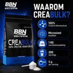 CreaBulk - 100% Creatine Monohydrate Micronized - BeBulk Nutrition - Afbeelding 2