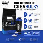 CreaBulk - 100% Creatine Monohydrate Micronized - BeBulk Nutrition - Afbeelding 3