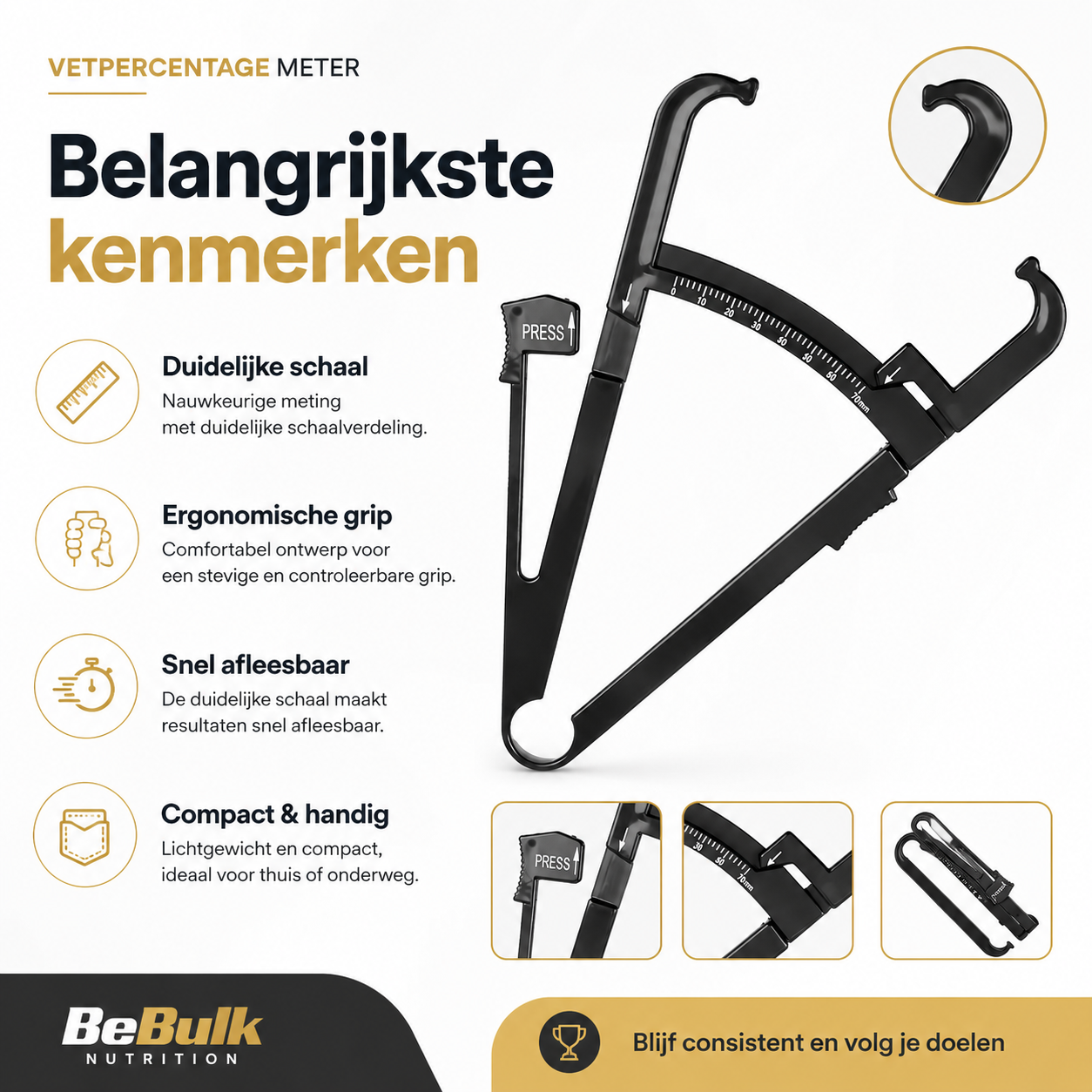 Fettmessgerät - Vetmeter - Körperfettanteil-Messgerät - BeBulk Nutrition