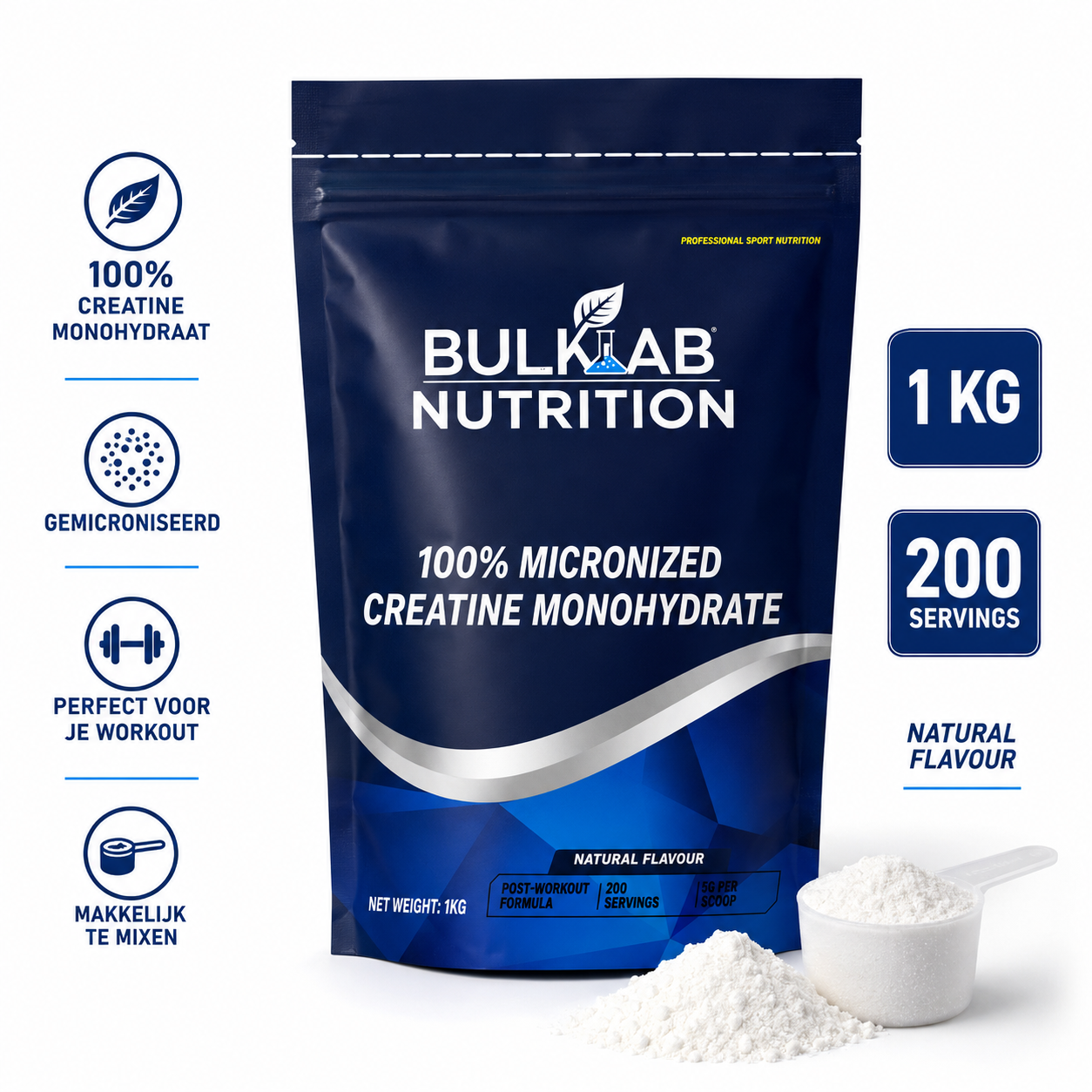 100% kreatin monohydraat mikroniseret - BulkLab Nutrition