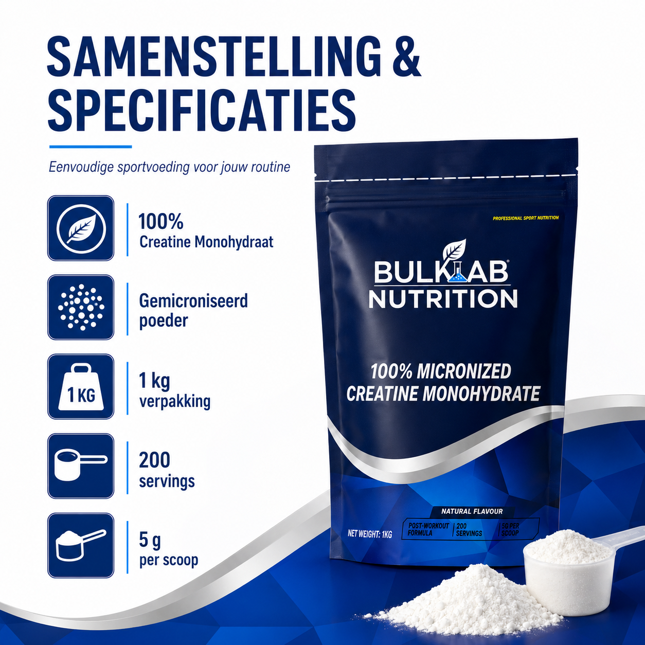100% kreatin monohydraat mikroniseret - BulkLab Nutrition