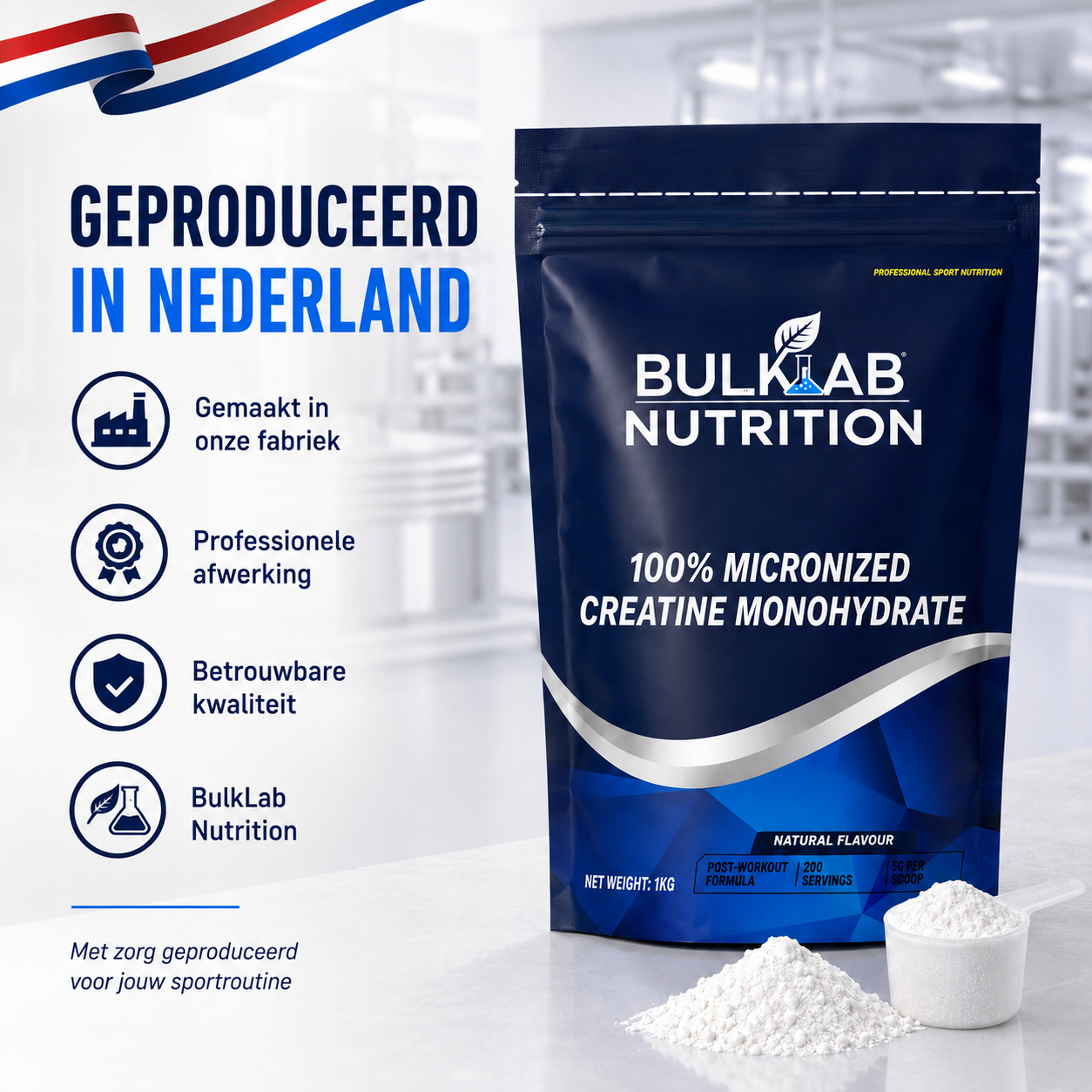 100% kreatin monohydraat mikroniseret - BulkLab Nutrition