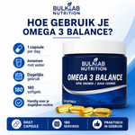 Omega 3 Balance EPA 180mg / DHA 120mg – BulkLab Nutrición - Afbeelding 3