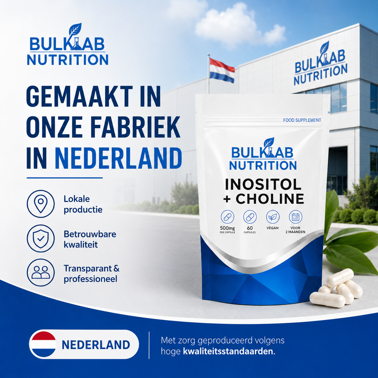 Inositol + Cholin - Kapsler - BulkLab Nutrition