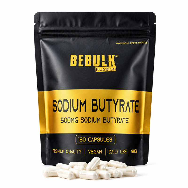 Natriumbutyrat 98% - Vegansk - BeBulk Nutrition - 100% Halal Cosmetica