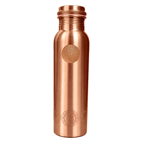 AMAS ORGANICS | 100% PUUR KOPEREN WATERFLES CHAKRA | PREMIUM QUALITY | HANDGEMAAKT EN UNIEK | 950 ML | 350 G