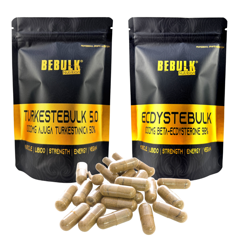 Testo Booster - TurkesteBulk + Ecdystebulk - Turkesterona 1000mg 50% + Beta-Ecdisterona 1000mg 98% - BeBulk Nutrition - 100% Halal Cosmetica