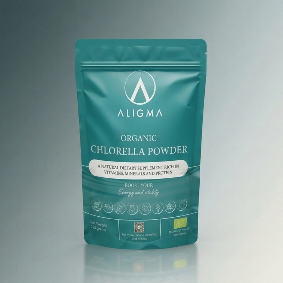 Organisk Chlorella-pulver 250 gram