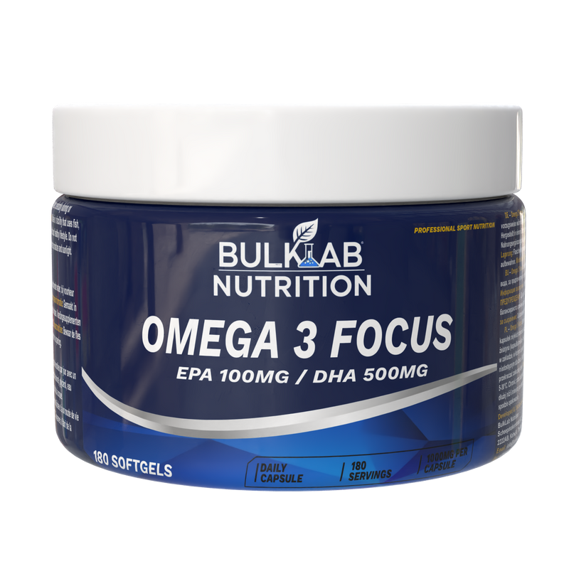 Omega 3 Fokus: EPA 100mg / DHA 500mg – BulkLab Nutrition - 100% Halal Cosmetica