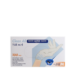 Sibel Handschoenen Latex M wit 100st afbeelding 1
