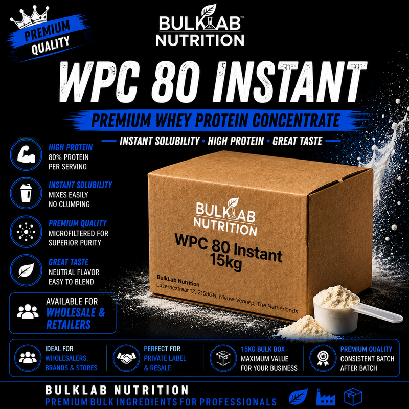 WPC 80 Instant – Bulk Pulver – BulkLab Nutrition - 100% Halal Cosmetica