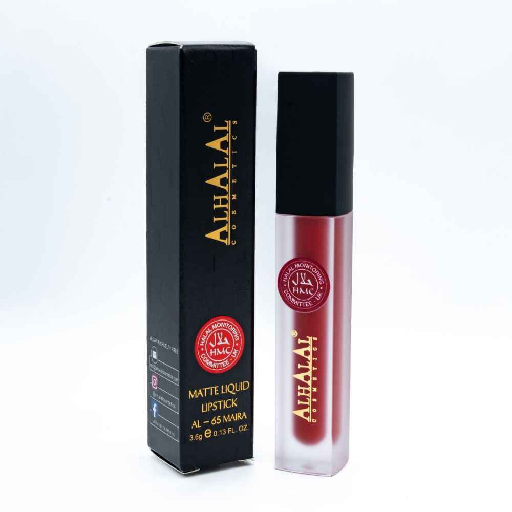 Alhalal cosmetics matte vloeibare lipstick in rode tint met gladde vloeibare lippenstift formule