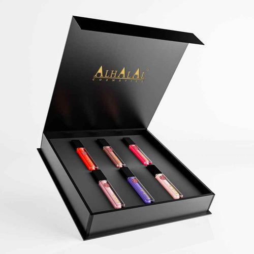Alhalal cosmetics luxe set met zes lipsticks in zwarte cadeauverpakking perfect als cosmetica cadeau