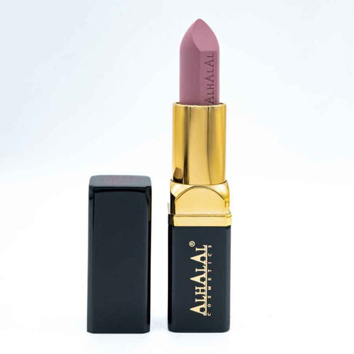 Alhalal Cosmetics batom de veludo roxo em preto e dourado para cor duradoura