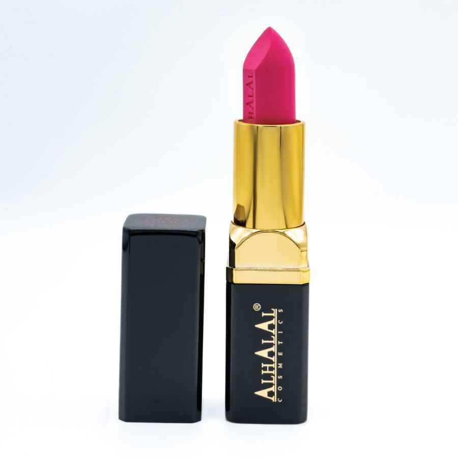 Alhalal cosmetics velvet lippenstift Rode in zwarte en gouden verpakking
