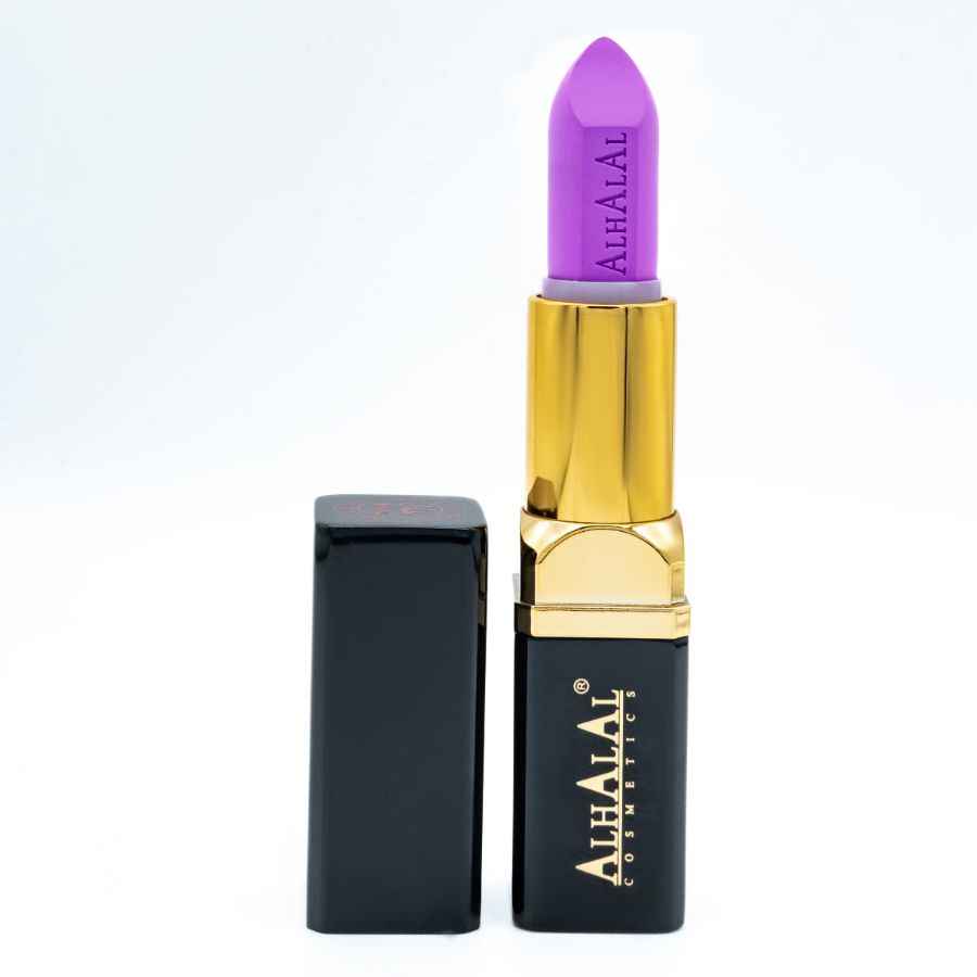 Alhalal cosmetics paarse velvet lippenstift met gouden huls en zwarte dop PARSE LIPPENSTIFT