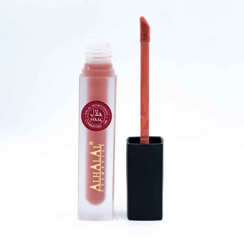 Alhalal cosmetics vloeibare lippenstift in een mat transparante verpakking met applicator