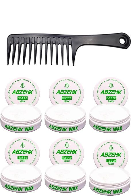 Abzehk Matte Hair Styling Wax 6 Pieces + Free Styling Comb