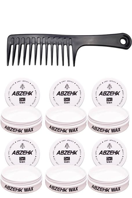 Abzehk Hair Styling black Gel wax 6 Pieces + Free Styling Comb