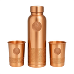 100 % ENSEMBLE CADEAU EN CUIVRE PUR | BOUTEILLE D'EAU 950 ML + 2 GOBELETS 250 ML | QUALITÉ PREMIUM | FAIT MAIN ET UNIQUE | IDÉE CADEAU 2