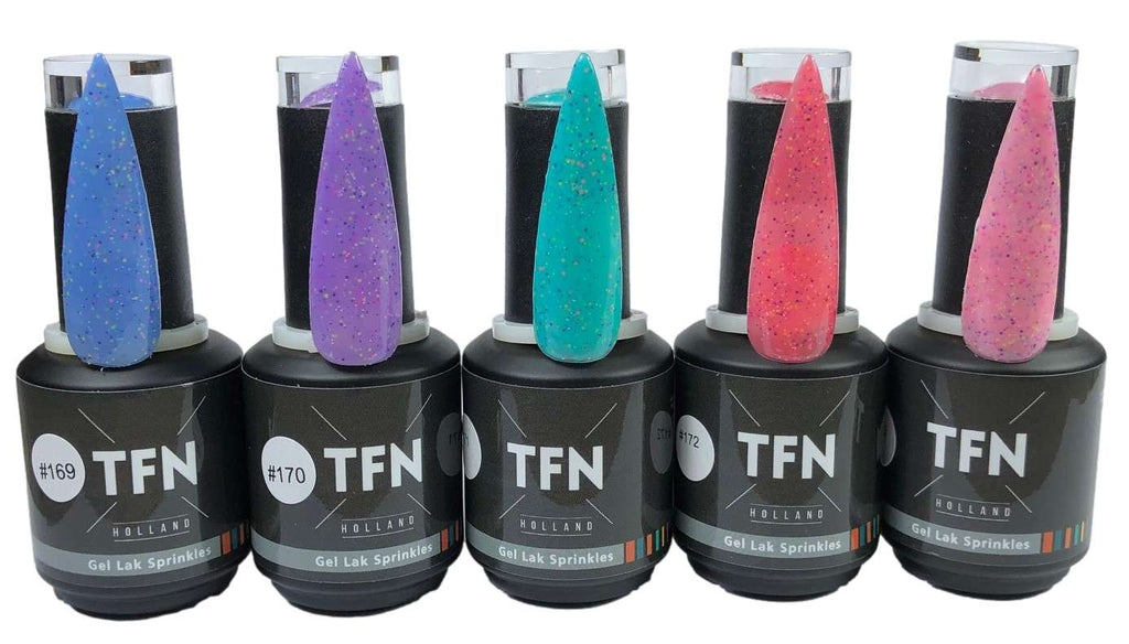 TFN Gellak Sprinkles Nr. 170 Paars met Roze Gele Accenten