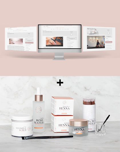 Henna de Sobrancelhas de Treino Online + Starterkit (línguas diferentes)