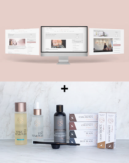 Treino Online Tinting Híbrido de Sobrancelhas + Starterkit (línguas diferentes)