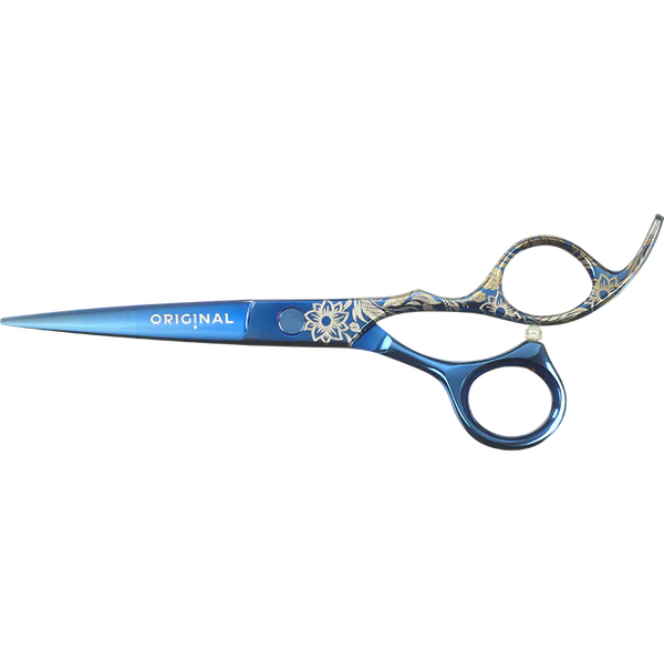 Original OBB Knipschaar Geëtst Bloem Blauw Ltd 5.5 inch