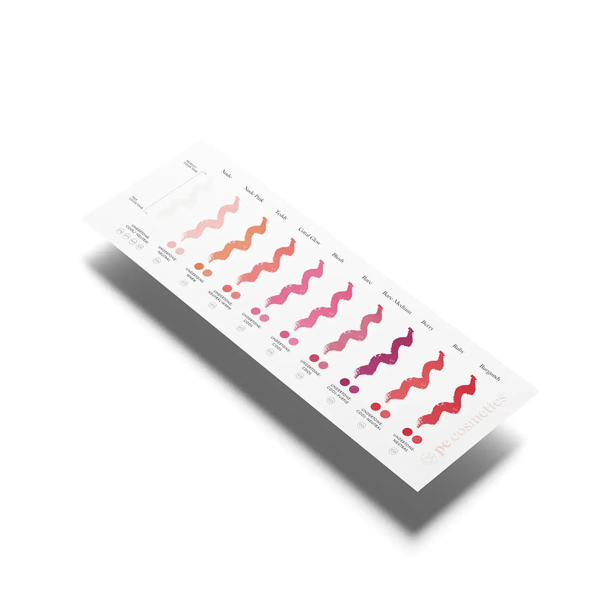 Tabela de cores PE Cosmetics x Labina