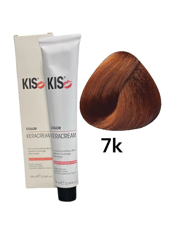 KIS 7K - Middel Koper KeraCream Color Haarverf 100ml.