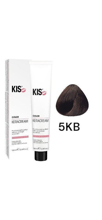 KIS 5KB - Tintura per capelli color color nocciola e nocciola KeraCream 100ml.