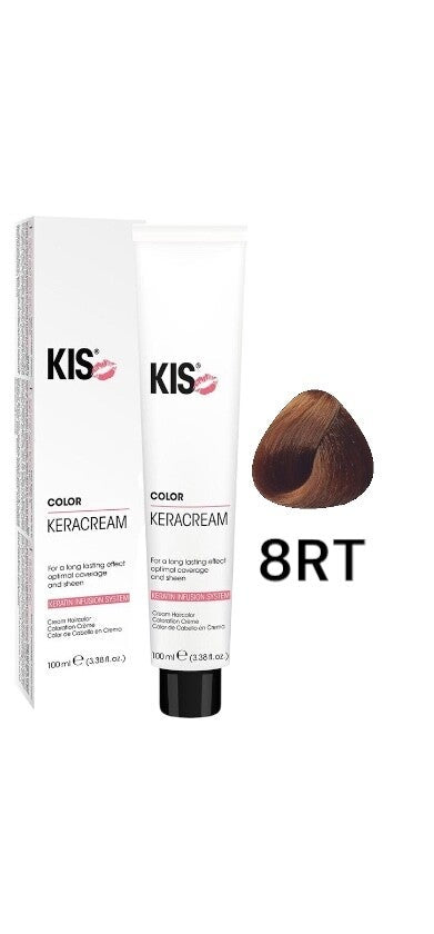 KIS 8.RT - Tinta per capelli KeraCream Color Tabacco rosso chiaro 100ml.