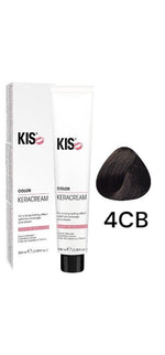 kis 4CB - Middel Chocoladebruin KeraCream Color Haarverf 100ml. afbeelding 1