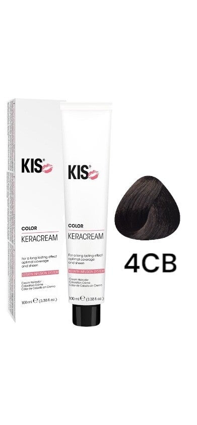 kis 4CB - Tinta per capelli color KeraCream marrone medio cioccolato 100ml.